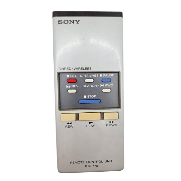 Sony Betamax Remote Control RM770 VCR Vintage OEM Genuine Tested Works 24789 - Picture 1 of 3